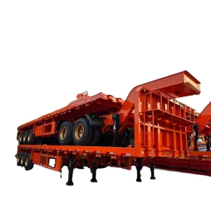 20ft 40ft Dolly Flatbed Semi Trailer with Mechanical Suspension and 30-150T Payload