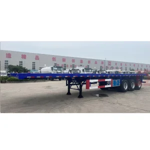 20ft 40ft Steel Heavy Duty Container Twist Flatbed Semi Trailer with 60T Max Payload