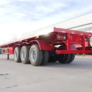 20ft-53ft Steel Flatbed Semi Trailer with 2-5 Axles Shipping Trailers for 40 Feet Vehicles