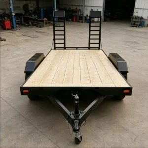 20ft Heavy Duty Double Axle Steel Equipment Trailer Removable Ramps 3000kg Capacity for Hauling Cars Excavators Heavy Machinery