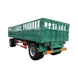 20ft Two Axle 8 Wheels Agricultural Tractors Trailers Container Full Trailer Draw Bar Full Trailer Truck