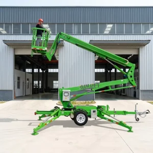 20m Towable Trailer Mounted Telescopic Articulated Boom Lift 50ft Aerial Work Man Lift for High Altitude Projects