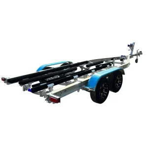 25ft 8200mm Long Aluminum Boat Trailer Double Axle Disc Brakes Wooden Bunks Style Watercraft Trailers