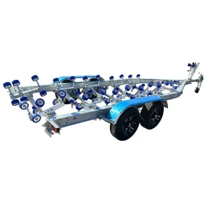 27ft 8.2m Tandem Axles Wobbly Rollers Aluminum Boat Trailer Load 3400kg for Watercraft Trailers VIN DOT CE