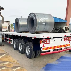 3 4 5Axle 60 Ton Flatbed Semi Trailer Heavy Duty 40ft 45ft Container Flatbed Trailer for West Africa Logistics Transport
