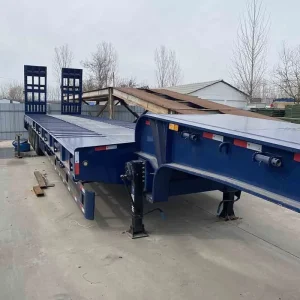 3 4 Axle 100 Ton Carbon Steel Lowboy Semi Trailer Lowbed Trailer