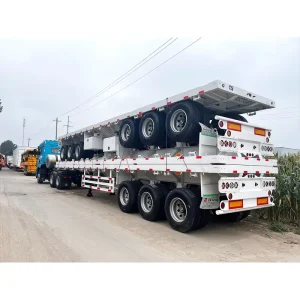 3/4 Axle 40ft 53ft Semi-Trailer Steel Shipping Container Flatbed Truck Trailer