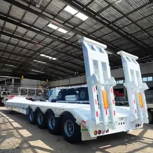3 4 Axle 60 80 100 Tons Heavy Duty Gooseneck Low Bed Semi Trailer Lowboy Truck Trailer