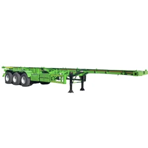 3/4 Axle 80 Ton 20′ 40′ 45′ Flatbed Container Semi Trailer with Air Suspension and JOST King Pin