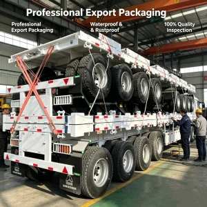 3 4 Axle 80 Ton Flatbed Semi Trailer Heavy Duty Container Transport Platform Trailer
