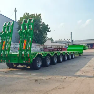 3 4 Axle 80Ton Flatbed Container Transport Truck Semi Trailer