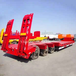3 4 Axle Gooseneck Semi Truck Trailer Lowbed Semi Trailer Lowboy Trailer