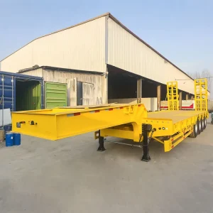 3/4 Axle Heavy Duty 60-80Tons Low Loader Ramp Truck Trailer Lowboy Lowbed Semi Trailer China Origin Steel