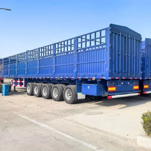 3-4 Axle Steel Heavy Duty Enclosed Fence Drop Side Board Sidewall Cargo Transport Semi-Trailer