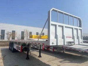 3/4 Axles 20ft 60ft 50ft 40-60Ton Step Drop Deck Container Flatbed Semi-trailer for Tank Steel Cargo Transportation