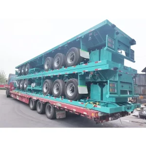 3/4 Axles 40/60ft Steel Flatbed Semi Trailer in Tanzania Shipping Container Truck with 12r22.5 Tyre
