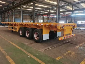 3/4 Axles 40ft 20ft 60ft 45ft Container Flatbed Semi-trailer with Container Lock and 60Tons Max Payload