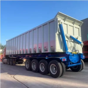 3/4 Axles 60 80 Ton U Shape Rear Dump Truck Trailer Semi Trailer Steel Heavy Duty Mechanical Suspension