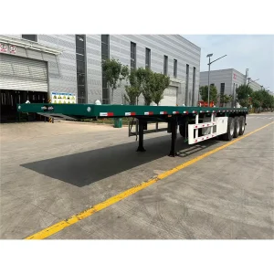 3 4 Axles 60 Tons 80 Ton 40ft 45ft Container Shipping Flat Bed Semi Truck Trailers Flatbed Trailer for Sale