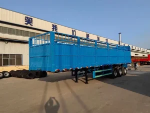 3/4 Axles 80Tons Transportation Cargo Fence Semi Trailer Heavy Duty Truck with Fence Bulk Cargo and Farm Trailer