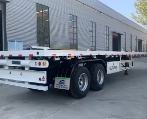 3/4 Axles Container Chassis Flatbed Semi Trailer with Reinforced Structure 40-60tons Payload Capacity for Cargo Transport