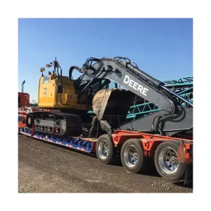 3 4 Axles Excavator Delivery Lowboy Lowbed Semi Trailer Low Bed Trailer Low Loader 4 Axles 60 70 80 Tons