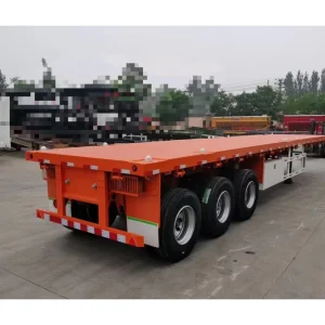 3/4 Axles Heavy Duty Flatbed Semi Trailer 20FT 40FT Flat Bed Container Truck Trailers