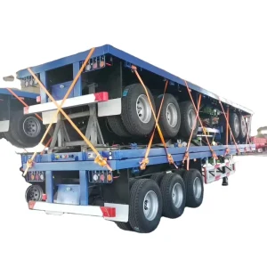 3/4 Axles Heavy Duty Flatbed Semi Trailer 20FT 40FT Flat Bed Container Truck Trailers Iron