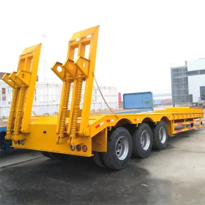 3/4 Axles Large Cargo Heavy Duty Steel Lowbed Container Semi Trailer with 80 Ton Payload