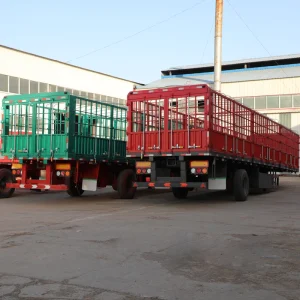 3 Axle 100 Tons Steel Cargo Light Goods Fence Semi Trailer with Heavy Duty Landing Gear and Customized Color