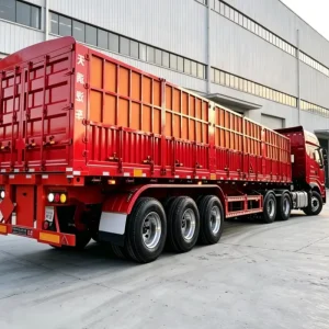 3-Axle 12R22.5 Fence Trailer Leaf Spring Heavy-duty Transportation Fence Semi Trailer