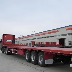 3 Axle 20FT 40FT Container Truck Trailer Heavy Duty Transportation Cargo Flatbed Semi Trailer