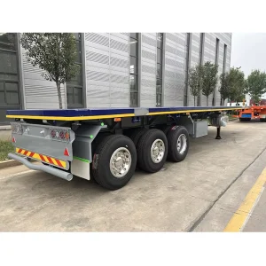 3 Axle 20FT 48FT Semi Trailer Flatbed Cargo Container Steel Material Truck Trailers for Transportation
