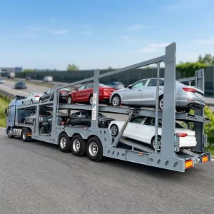 3 Axle 21m Double Deck Hydraulic Lifting 8 Car Transport Car Carrier Semi Trailer