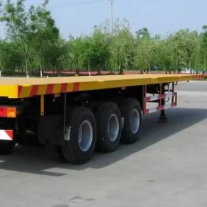 3 Axle 35 50 Tons Flatbed Semi Trailer 20FT 40FT 45FT Flatbed ISO Container Truck Trailer