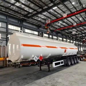 3 Axle 40-50CBM Steel Fuel Tanker Semi Trailer Oil Petrol Diesel Transport 12.5m Length Shandong Origin