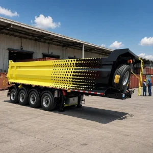 3 Axle 40 60Ton U Type Rear Tipper Semi Trailer Heavy Duty Hydraulic End Dump Trailer for Mining Sand Stone Coal Bulk Transport