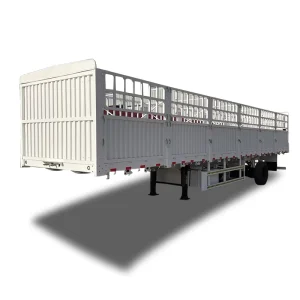 3 Axle 40 Ton 13m Livestock Semi Trailer with Removable Columns for Farm Product Hay Transport