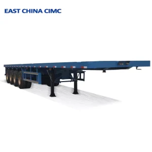 3 Axle 40 ft 60 ft 60 Tons Super Link Flatbed Semi Trailer Steel Container Transport Truck Trailer