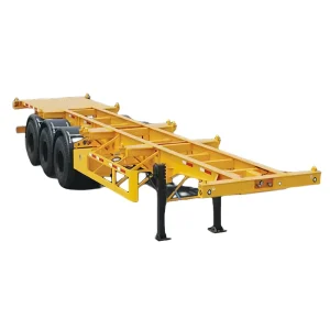 3 Axle 40 ft Steel Tilt Trailer 4 Wheel Tractor Shipping Container Skeleton Semi Trailer Chassis