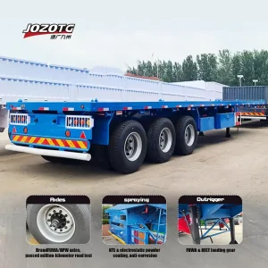3 Axle 40FT Flatbed Trailer 50 Tons 20FT 50FT 53 Foot Carrying Chassis Flatbed Container Trailer for Sale