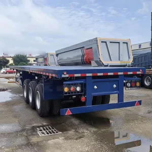 3 Axle 40ft Container Flatbed Semi Trailer with Air Suspension and High Capacity