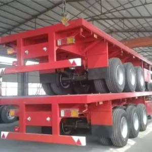 3 Axle 40ft Flat Bed Flatbed Truck Semi Trailers with Container Locks