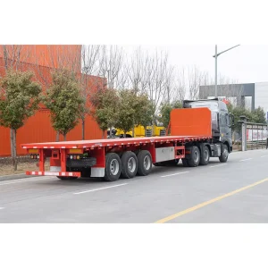 3 Axle 40ft Q345 T700 Steel Containers Trailers Cargo Flatbed Semi Trailer Truck Trailers For 20ft 40ft Container