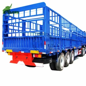 3 Axle 50 Ton Side Wall Semi Trailer With Fence Animal Transport Cargo Truck Trailer
