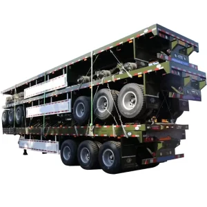 3 Axle 50 Tons 20ft 40ft 48ft 50ft 53 Foot Gooseneck Container Flatbed Chassis Flat Bed Semi Truck Trailers