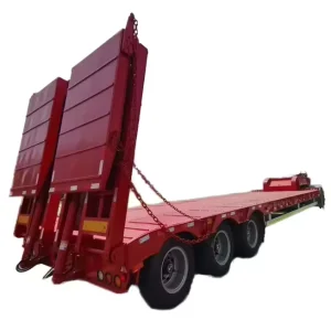 3 Axle 50 Tons Commercial Truck Trailers Lowbed Semi Truck with Low Bed for Heavy Duty Equipment