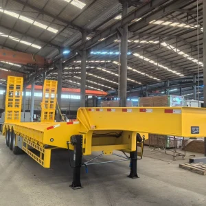 3 Axle 60-80 Ton Heavy Duty Gooseneck Hydraulic Ramp Low Loader Trailer Lowbed Lowboy LowBed Trailer Truck Semi Trailers