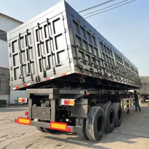 3 Axle 60 Ton Full Semi Tipper Truck Trailer Towing Sand Transporting Hydraulic Rear Drawbar Dump Trailer for Sale