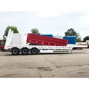 3 Axle 60 Tons 100 Ton Hydraulic Lowboy Loader Lowbed Low Bed Truck Semi Trailer